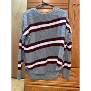 Grey, Maroon & White Sweater